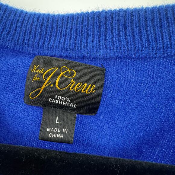 J. Crew Cashmere Crewneck Sweater Knitted Long Sleeve Blue Size Large NWOT - Picture 12 of 12